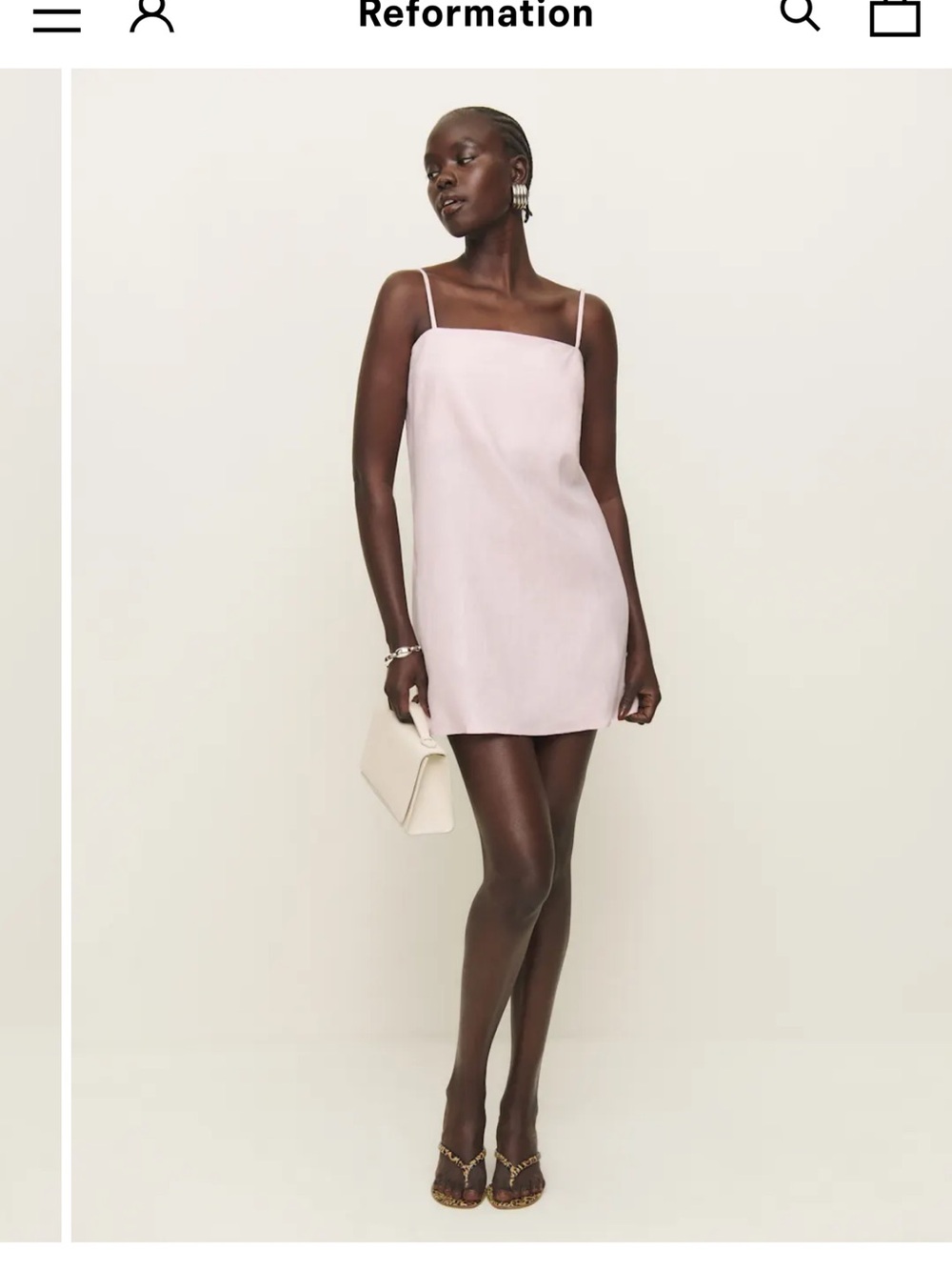 Reformation Pale Pink Slip Mini Dress
